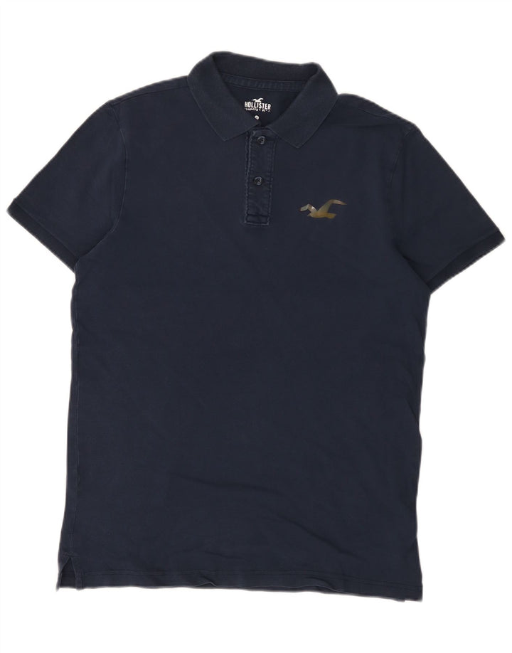 Hollister Herren-Poloshirt aus mittelblauer Baumwolle in Marineblau