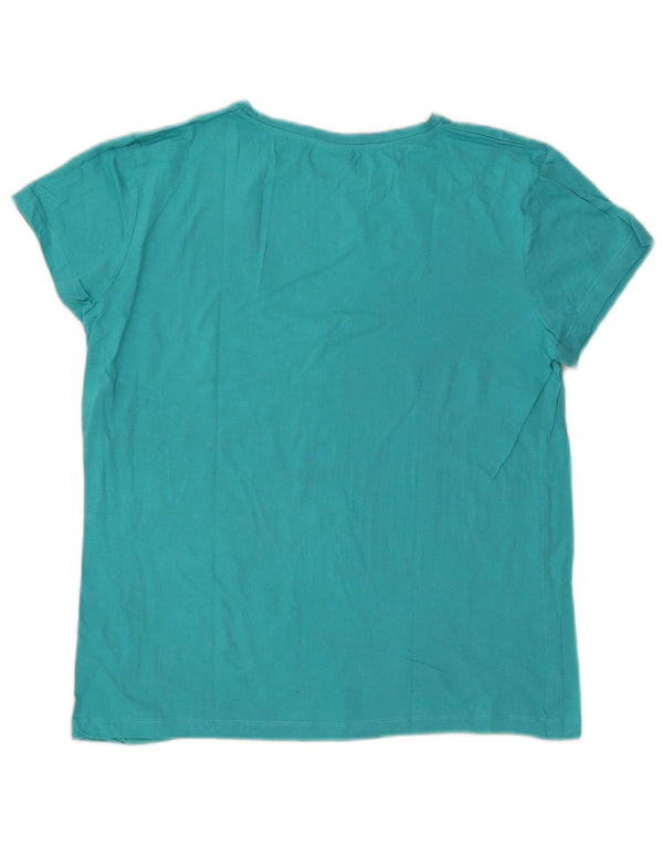 Lotto Damen T-Shirt Top UK 14 Mittelblaue Baumwolle
