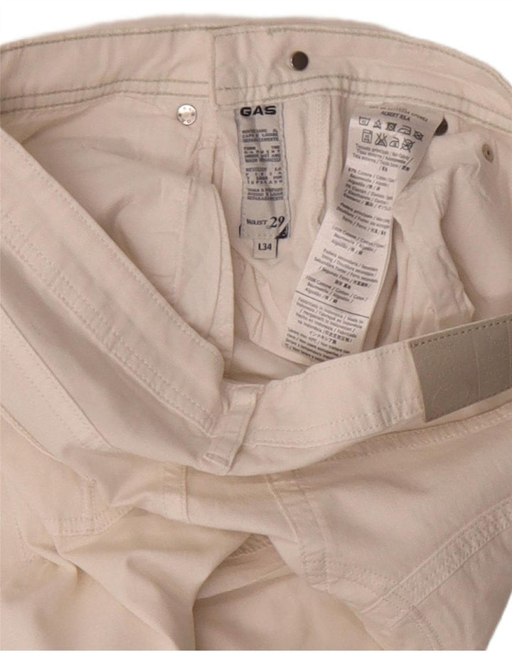 Gas Damen Albert Slim Jeans W29 L34 Weiße Baumwolle