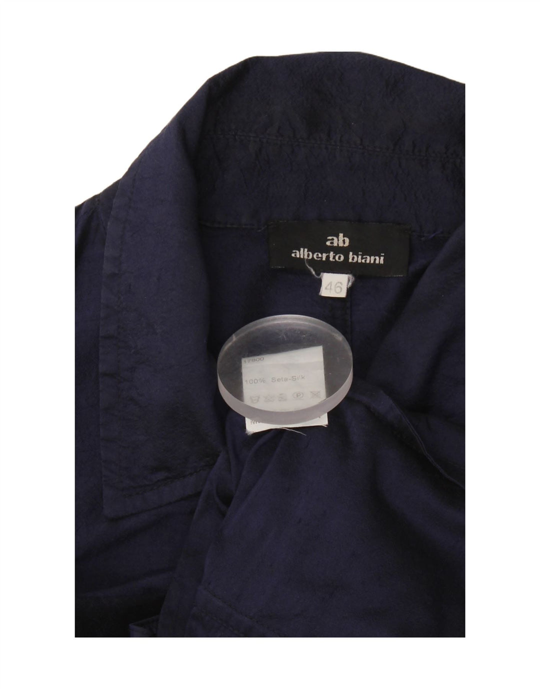 Alberto Biani Damen Bomberjacke IT 46 Große marineblaue Seide