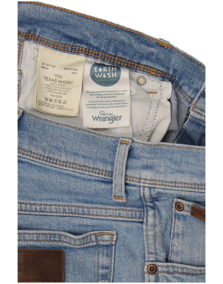 Wrangler Womens Texas Denim Shorts W34 Große blaue Baumwolle