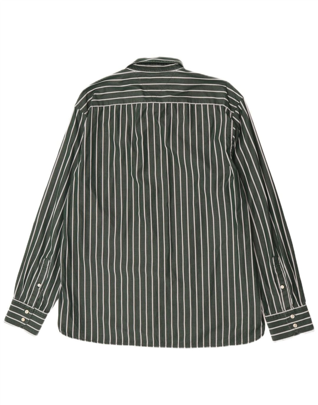 Tommy Hilfiger Herrenhemd XL grün gestreift aus Baumwolle