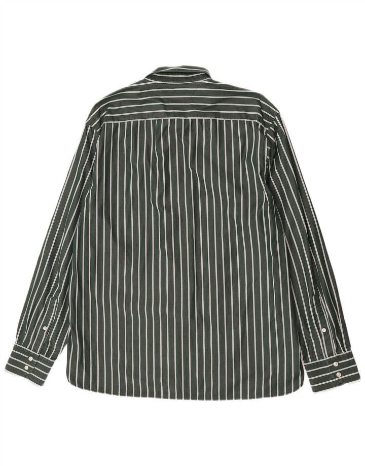 Tommy Hilfiger Herrenhemd XL grün gestreift aus Baumwolle