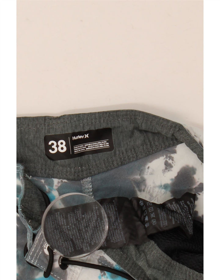 Hurley Herren-Badeshorts XL, graues Batik-Polyester