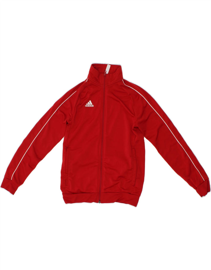 ADIDAS Boys Tracksuit Top Jacket 11-12 Years Red Polyester Vintage Adidas and Second-Hand Adidas from Messina Hembry 