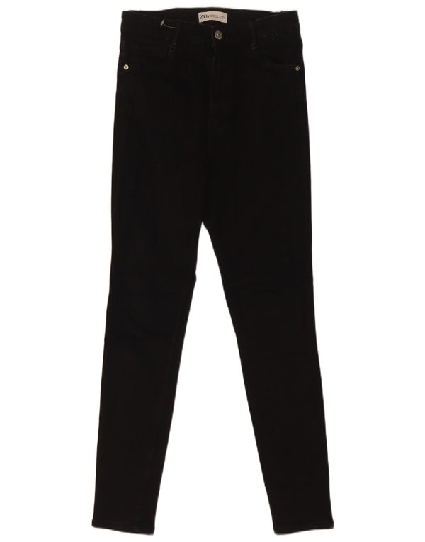 Zara Damen Skinny Jeans EU 38 Small W28 L29 Schwarze Baumwolle