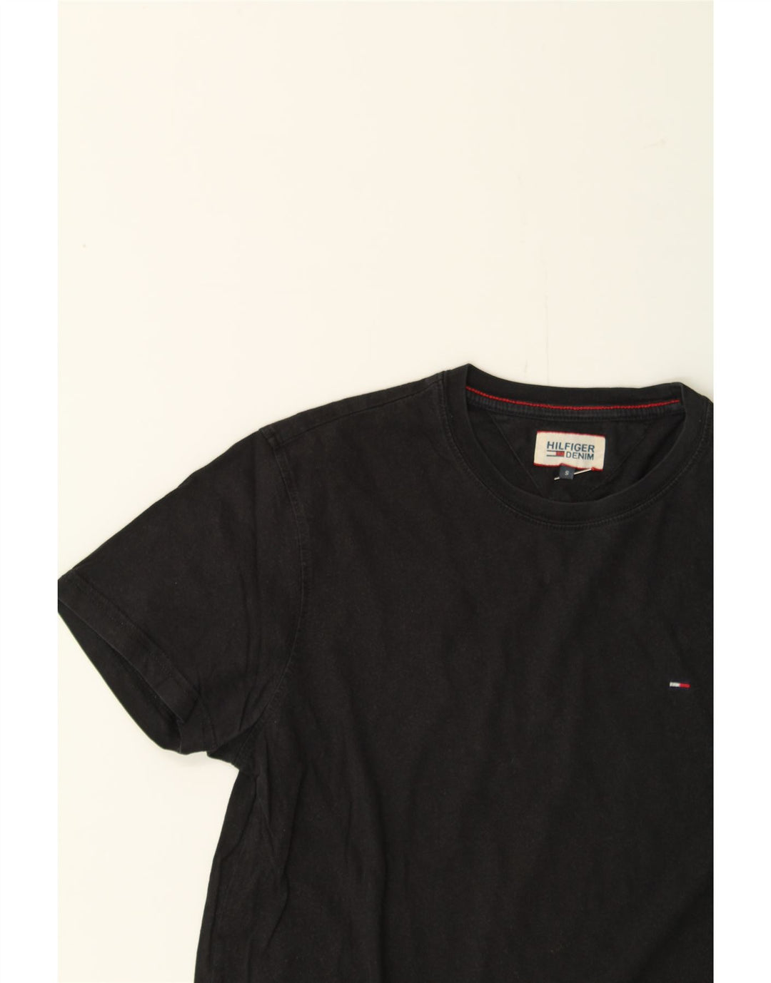 TOMMY HILFIGER Mens T-Shirt Top Small Black Vintage Tommy Hilfiger and Second-Hand Tommy Hilfiger from Messina Hembry 