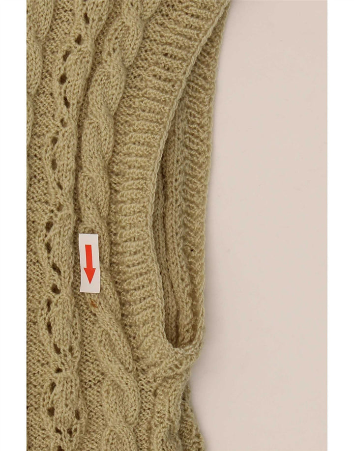 Vintage Damen Ärmelloser Cardigan Pullover UK 14 Mittelgrün