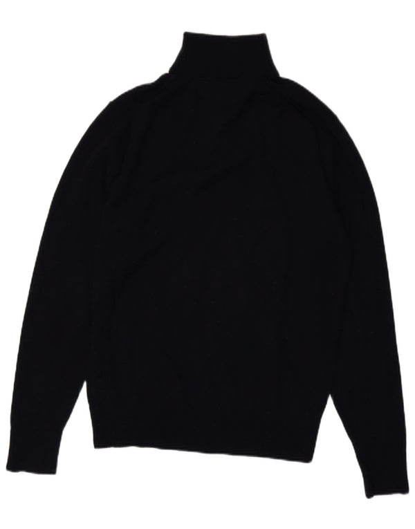 TOMMY HILFIGER Herren-Pullover mit Reißverschluss am Hals, groß, marineblaue Lammwolle