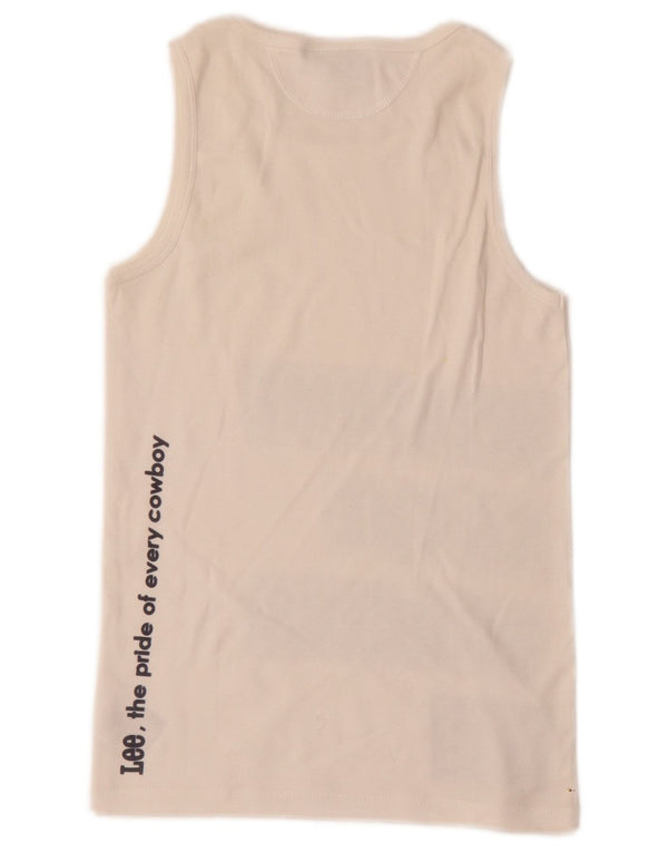Lee Mädchen-Trägershirt mit Grafik, 11–12 Jahre, weiße Baumwolle
