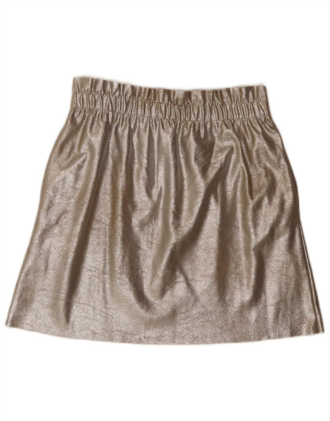 ZARA Damen Minirock Medium W26 Gold Polyurethan