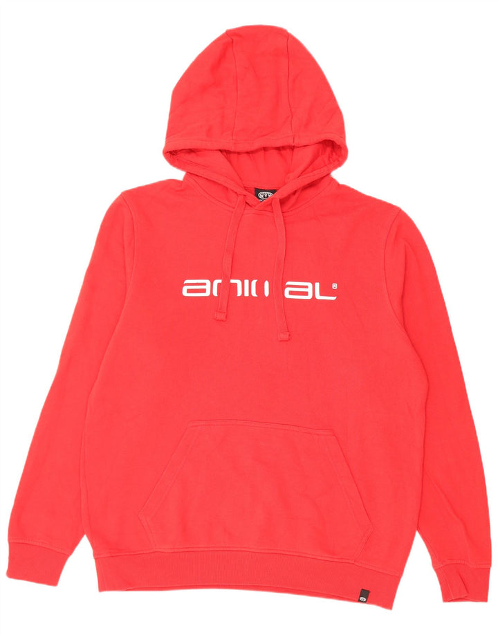 Animal Herren-Kapuzenpullover mit Grafik, mittelrote Baumwolle