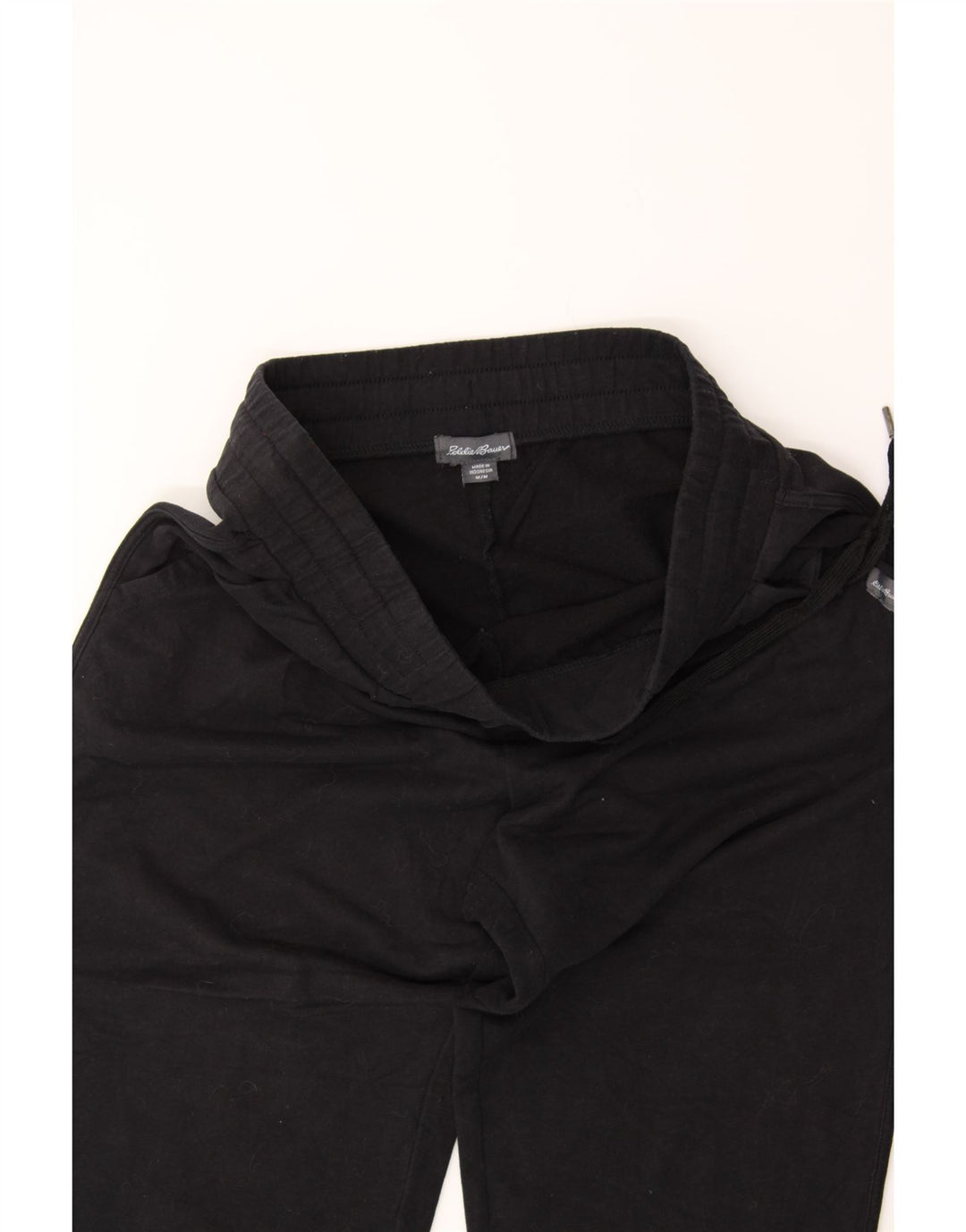 EDDIE BAUER Womens Crop Tracksuit Trousers UK 14 Medium  Black Cotton Vintage Eddie Bauer and Second-Hand Eddie Bauer from Messina Hembry 