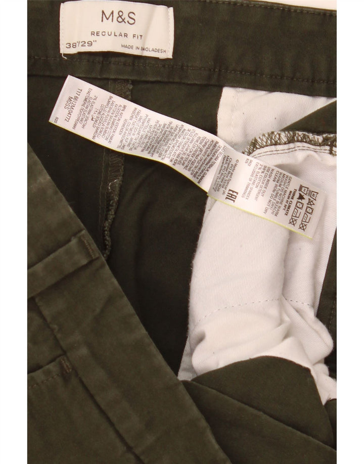 Marks & Spencer Herren-Chinohose mit gerader Passform und normaler Passform, W38 L29, Khaki