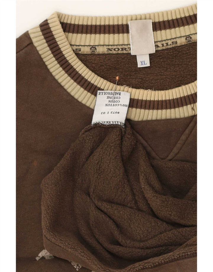 North Sails Herren-Sweatshirt mit Grafik, XL, braun, Colourblock-Baumwolle