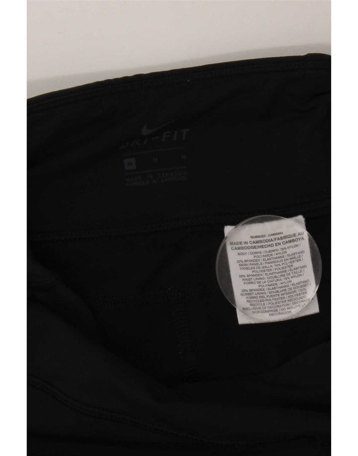 Nike Damen Dri Fit Capri-Leggings UK 12 Mittelschwarzes Nylon