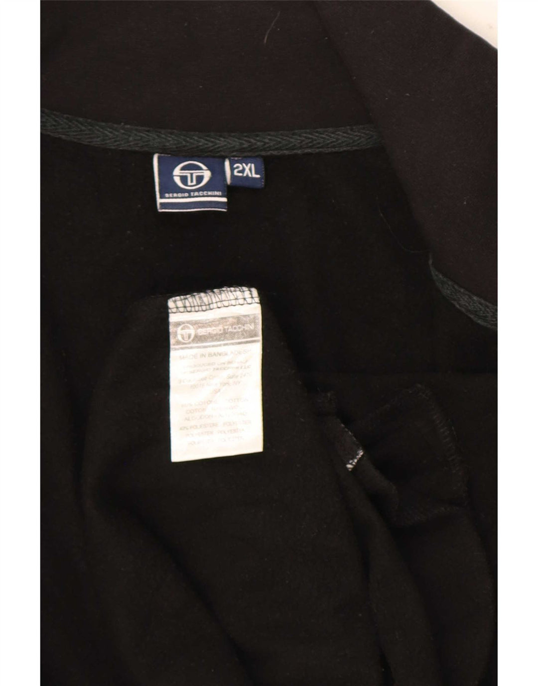 Sergio Tacchini Herren Trainingsanzug Top Jacke 2XL Schwarz Baumwolle
