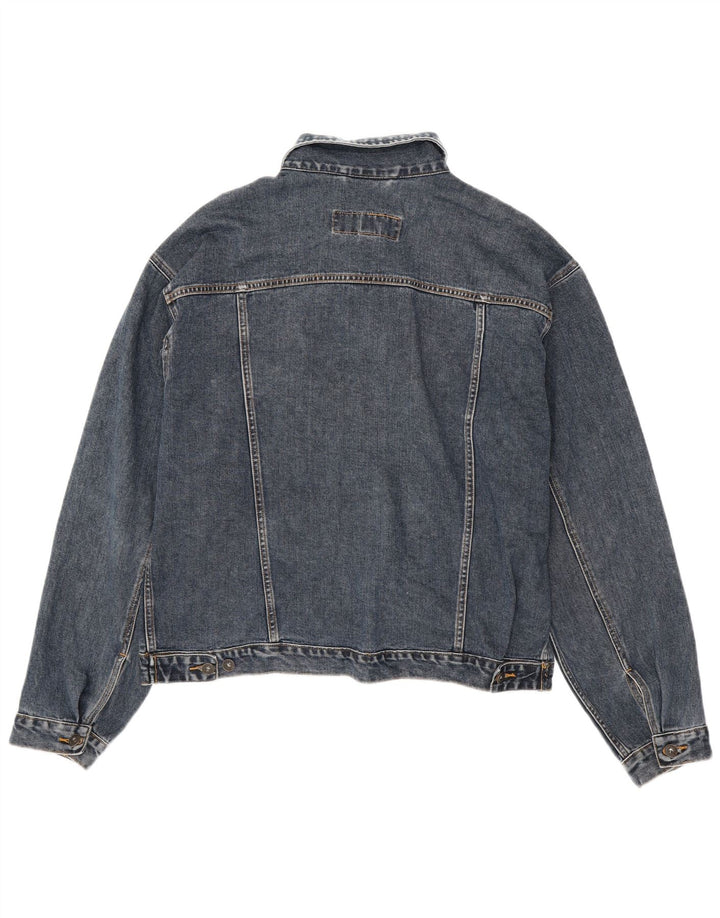 OLD NAVY Herren Jeansjacke UK 40 Große marineblaue Baumwolle