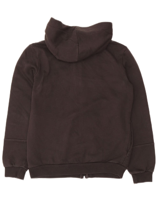 Puma Jungen-Kapuzenpullover mit grafischem Reißverschluss, 13–14 Jahre, graue Baumwolle