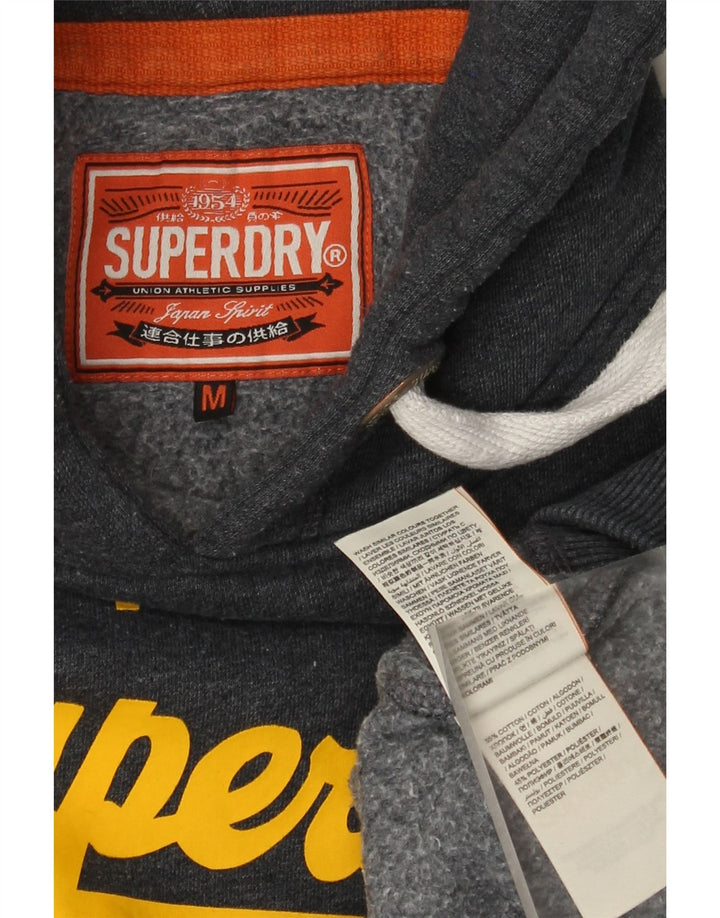Superdry Herren Grafik-Kapuzenpullover aus mittelgrauer Baumwolle