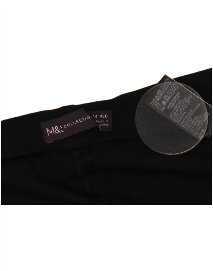 Marks & Spencer Damen Freizeithose UK 14 Large W34 L29 Schwarze Viskose