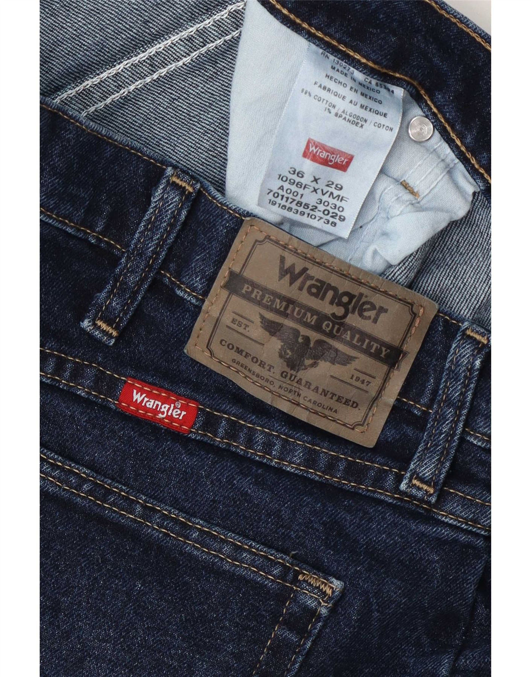 Wrangler Herren Straight Jeans W36 L29 Blaue Baumwolle