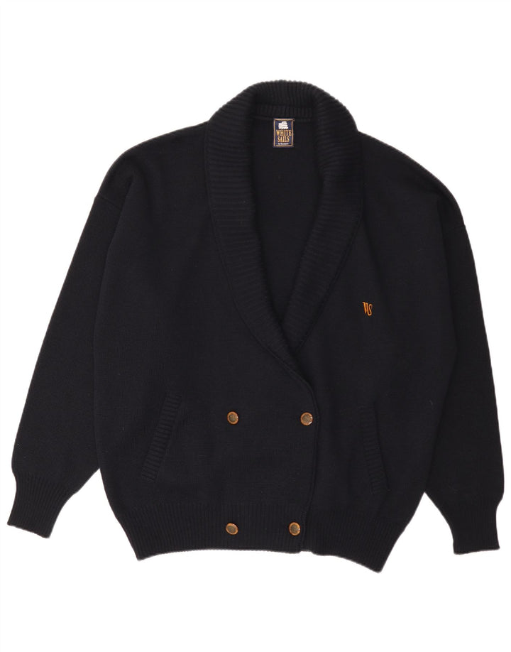 White Sails Herren-Strickjacke in Übergröße, US 6, mittlere marineblaue Wolle