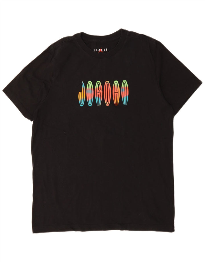 JORDAN Herren-T-Shirt mit Grafik, groß, aus schwarzer Baumwolle