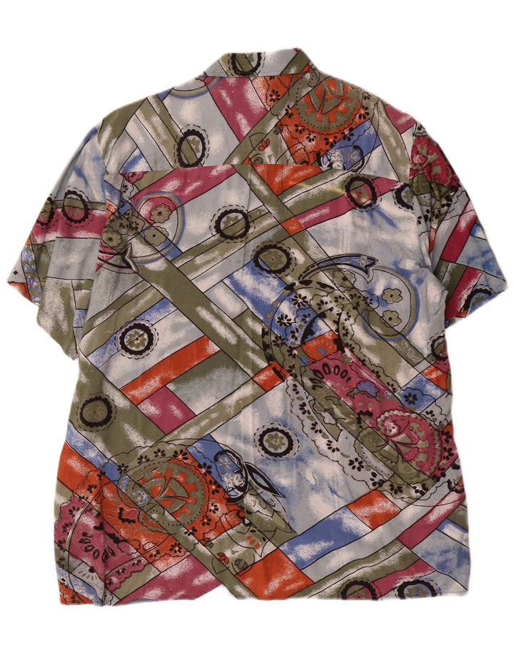 Vintage Herren Kurzarmhemd, groß, mehrfarbig, Paisleymuster