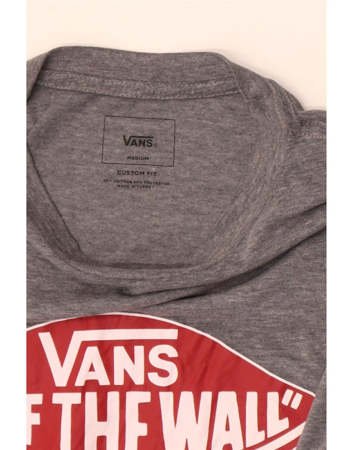 Vans Custom Fit Grafik-T-Shirt-Oberteil für Herren aus mittelgrau gesprenkelter Baumwolle