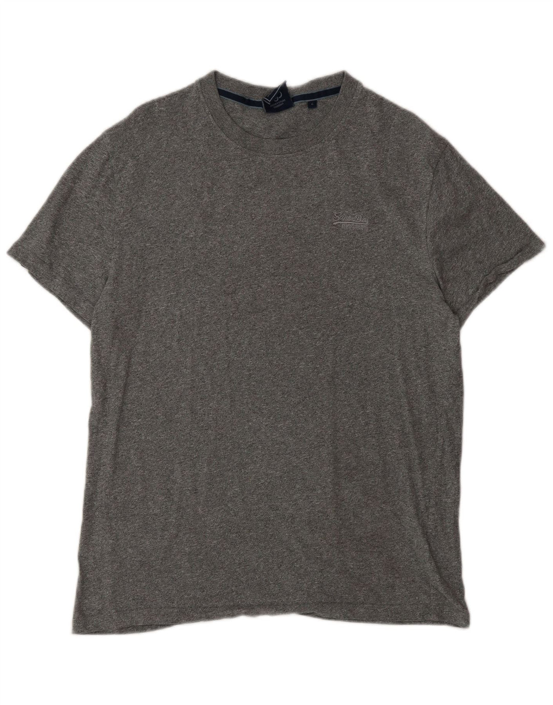 Superdry Herren-T-Shirt-Oberteil, groß, grau gefleckte Baumwolle