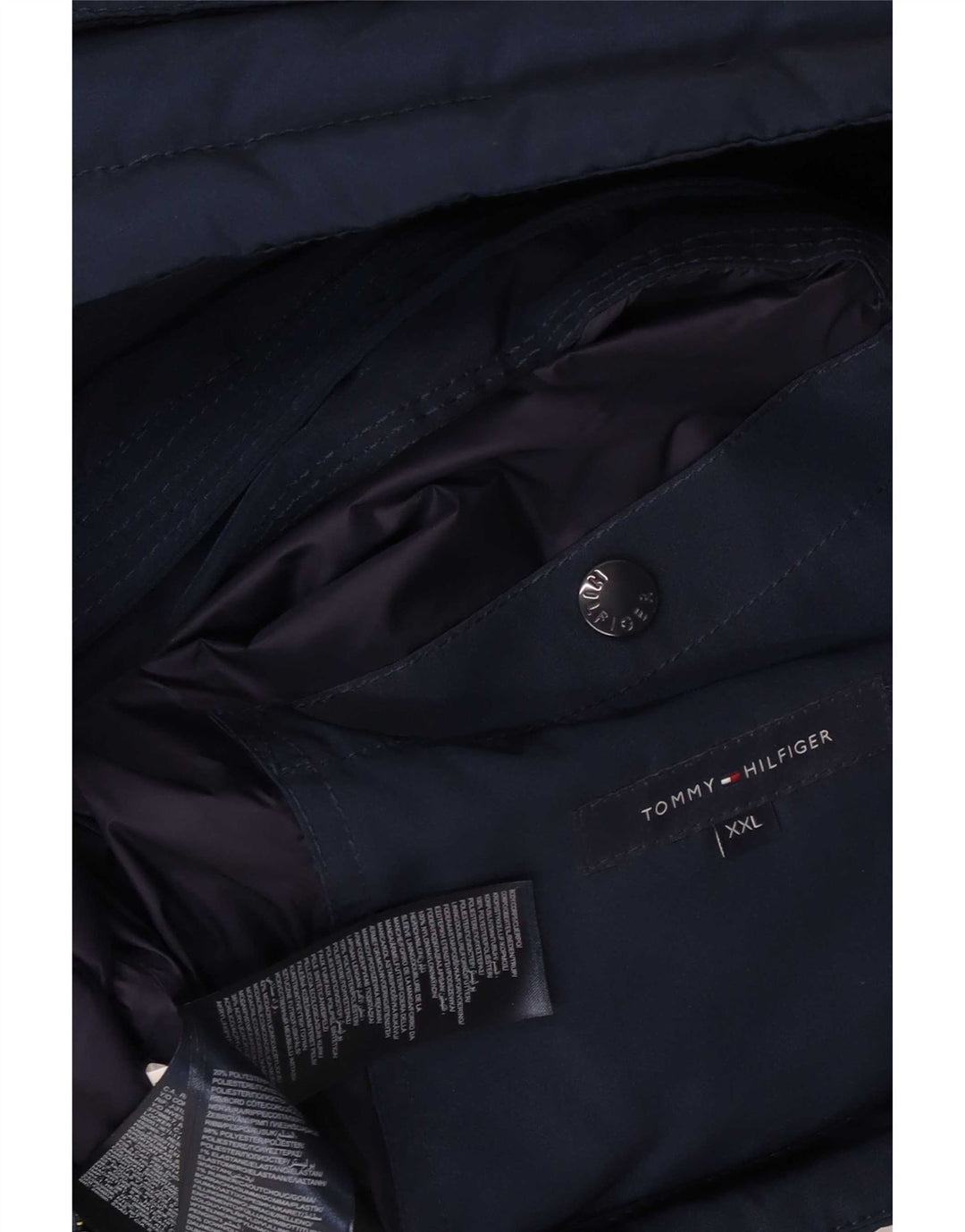 Tommy Hilfiger Herren-Jacke mit Kapuze, gepolstert, UK 44 2XL, Marineblau, Polyester