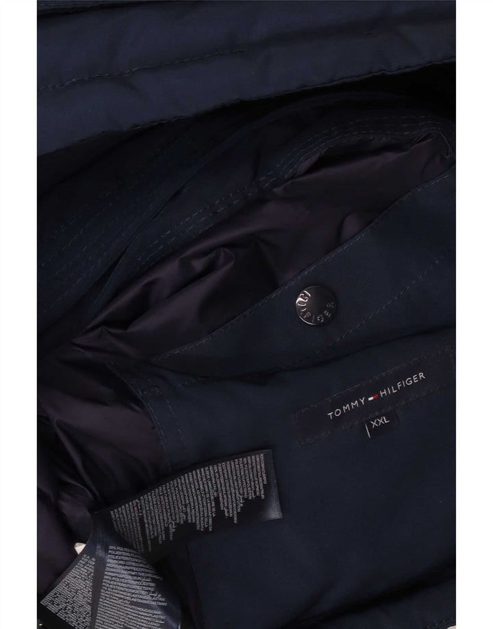 Tommy Hilfiger Herren-Jacke mit Kapuze, gepolstert, UK 44 2XL, Marineblau, Polyester