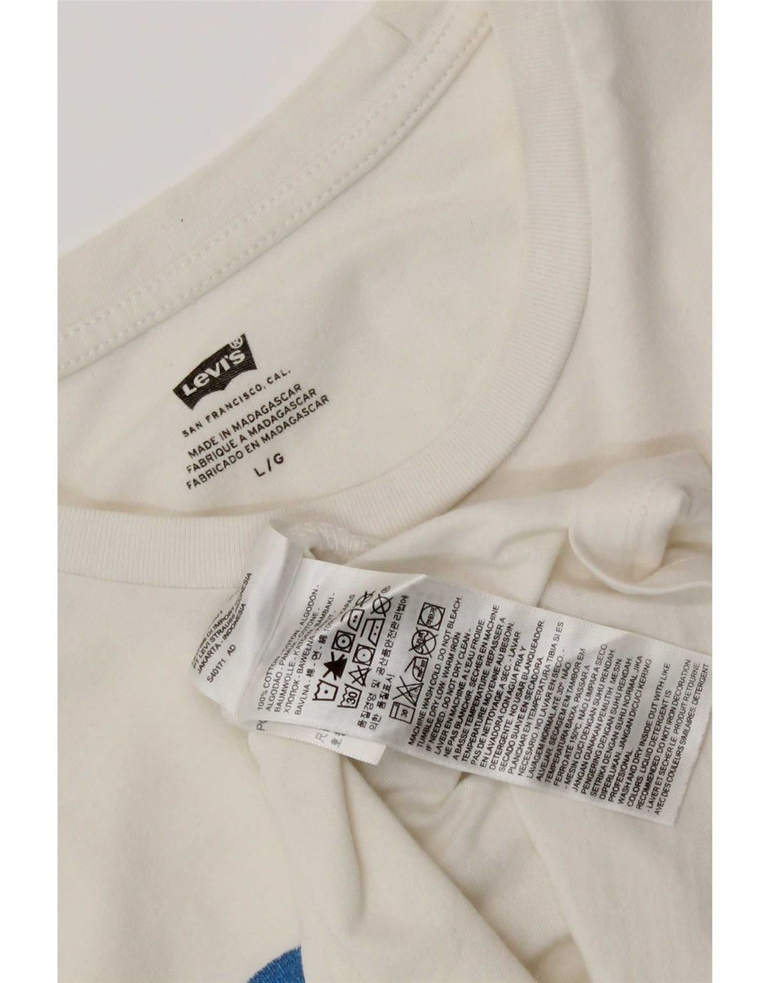 Levi's Herren-T-Shirt mit Grafik, Größe L, aus weißer Baumwolle