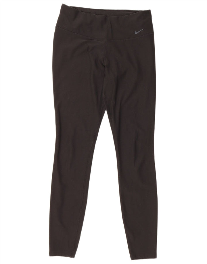 NIKE Damen Dri Fit Leggings UK 14 Medium Schwarz Polyester