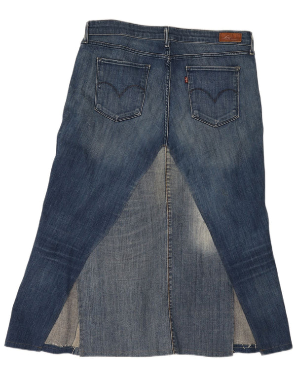 Levi's Damen Demi Curve Skinny Jeansrock W32 Large Blaue Baumwolle