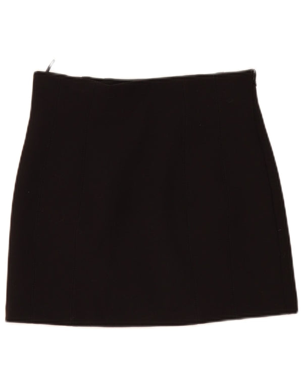 Zara Damen Minirock Medium W28 Schwarz Polyester