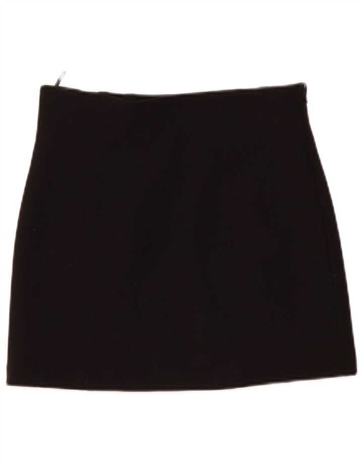 Zara Damen Minirock Medium W28 Schwarz Polyester