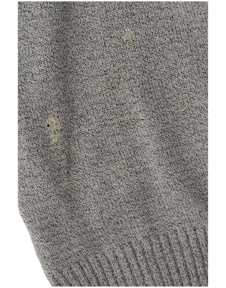 Vintage Herren Rollkragenpullover Pullover mittelgrau geometrisch