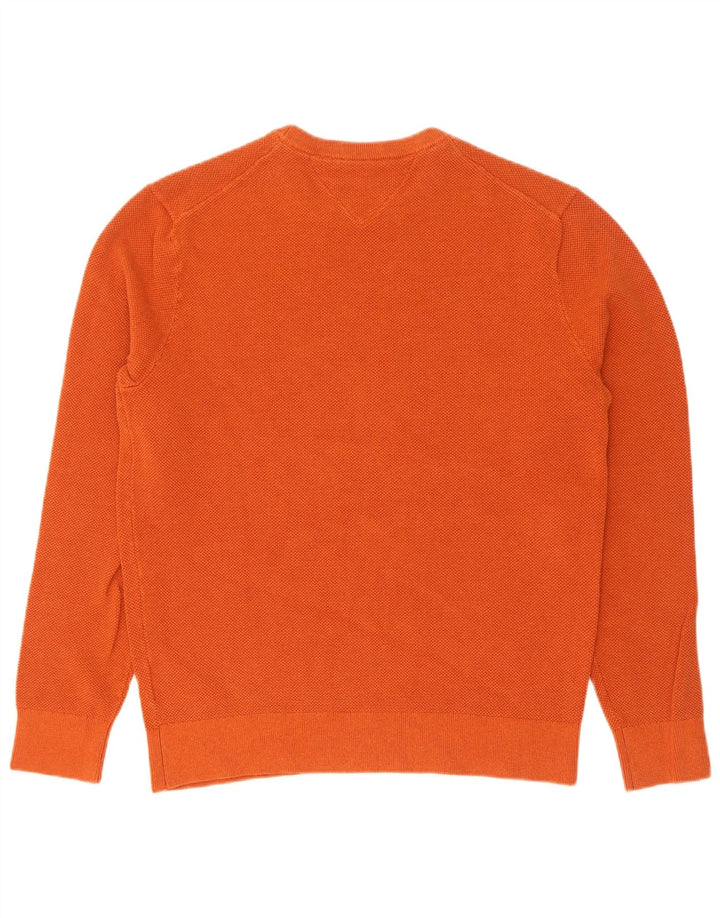 Tommy Hilfiger Herren-Pullover mit Rundhalsausschnitt, mittelorange Baumwolle