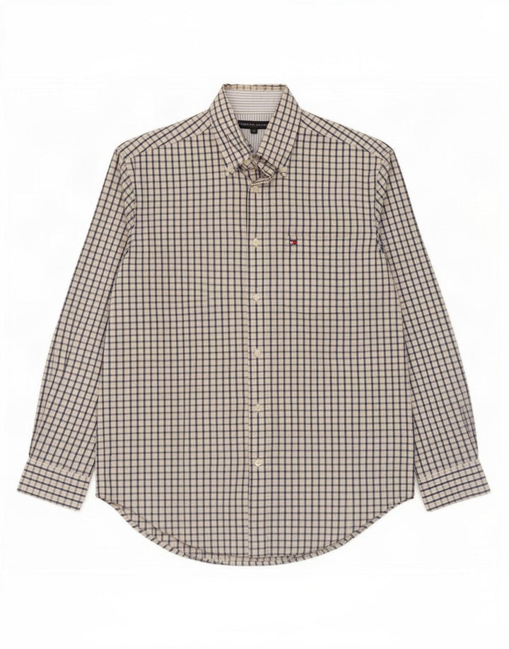 Tommy Hilfiger Herrenhemd, mittelbeige, Gingham-Baumwolle