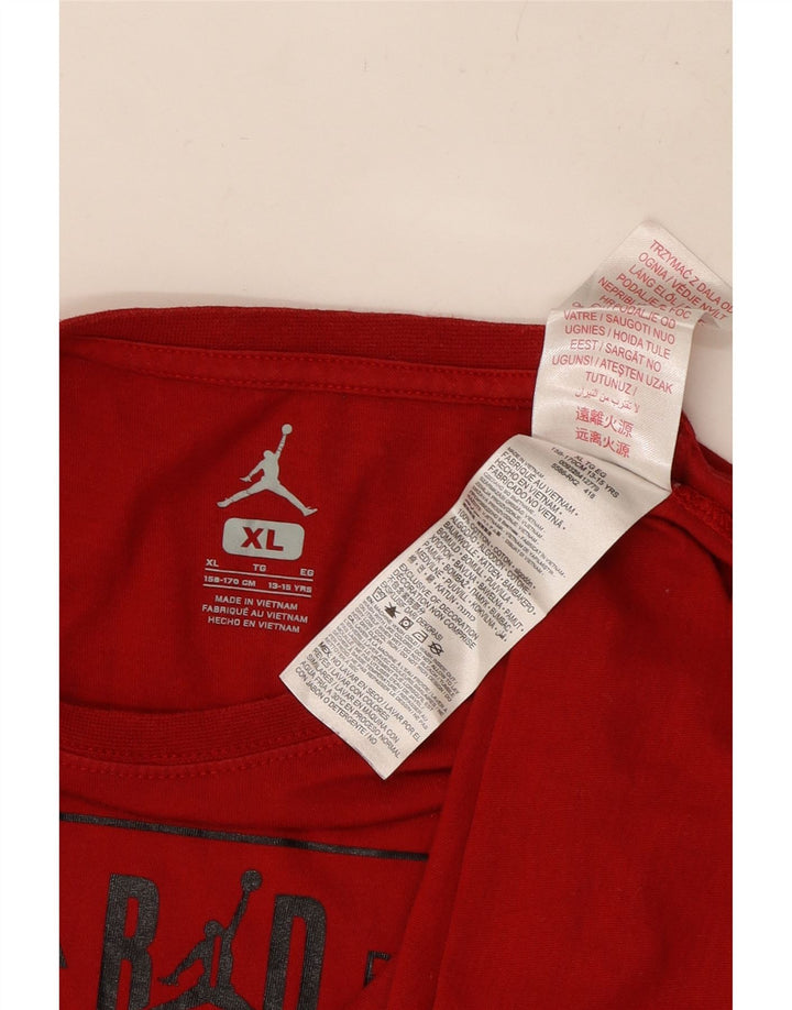JORDAN Grafik-T-Shirt für Jungen, 13–14 Jahre, XL, rote Baumwolle