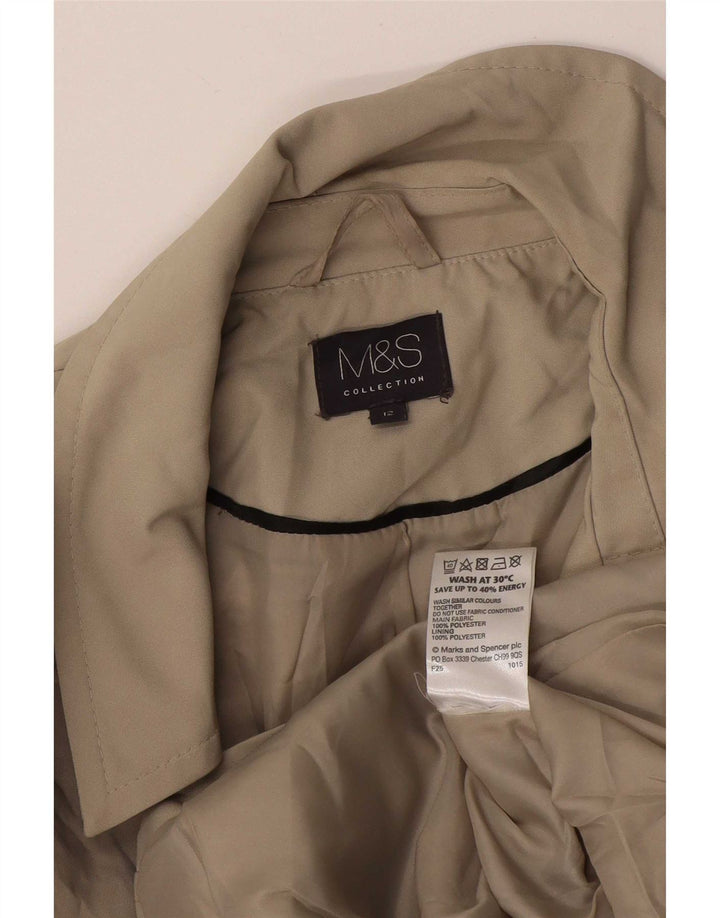 Marks & Spencer Damen Kurzer Trenchcoat UK 12 Medium Beige Polyester