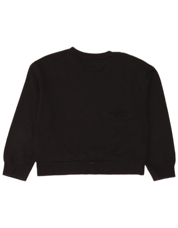 Zara Damen Trafaluc Übergroßer Sweatshirt-Pullover UK 10 Small Schwarze Baumwolle