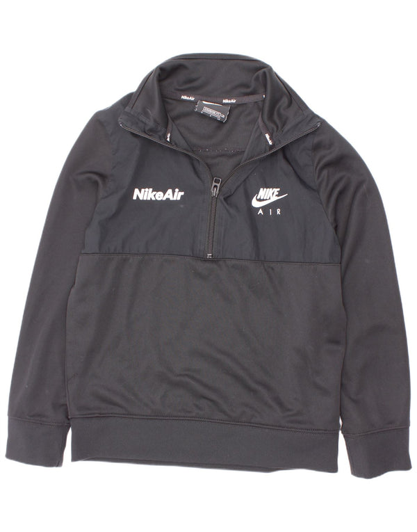 Nike Jungen-Sweatshirt mit Standard-Grafik und Reißverschluss am Hals, 8–9 Jahre, Größe S, Schwarz