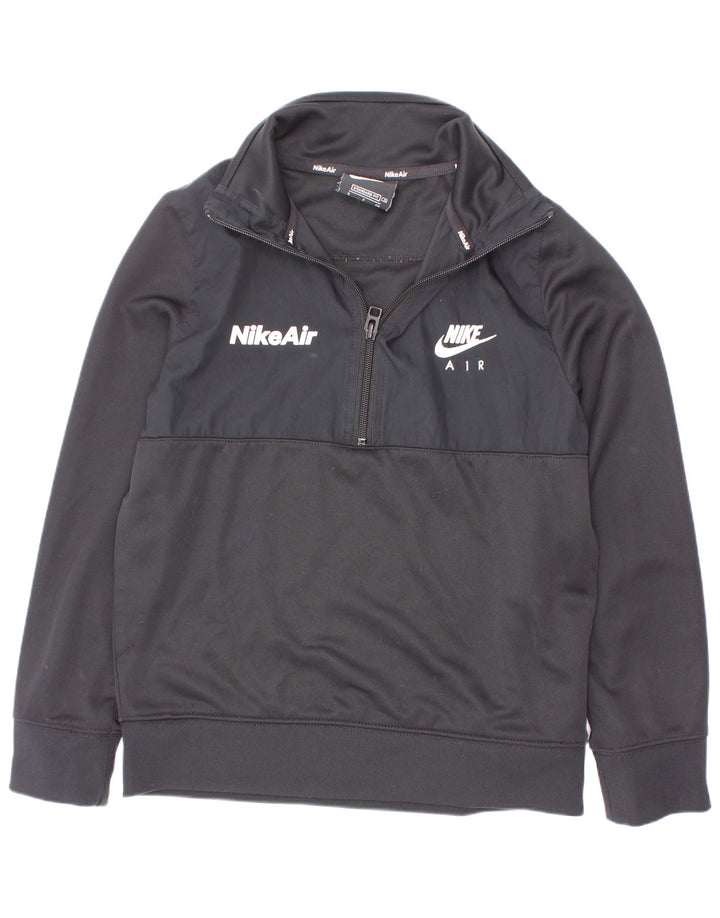 Nike Jungen-Sweatshirt mit Standard-Grafik und Reißverschluss am Hals, 8–9 Jahre, Größe S, Schwarz