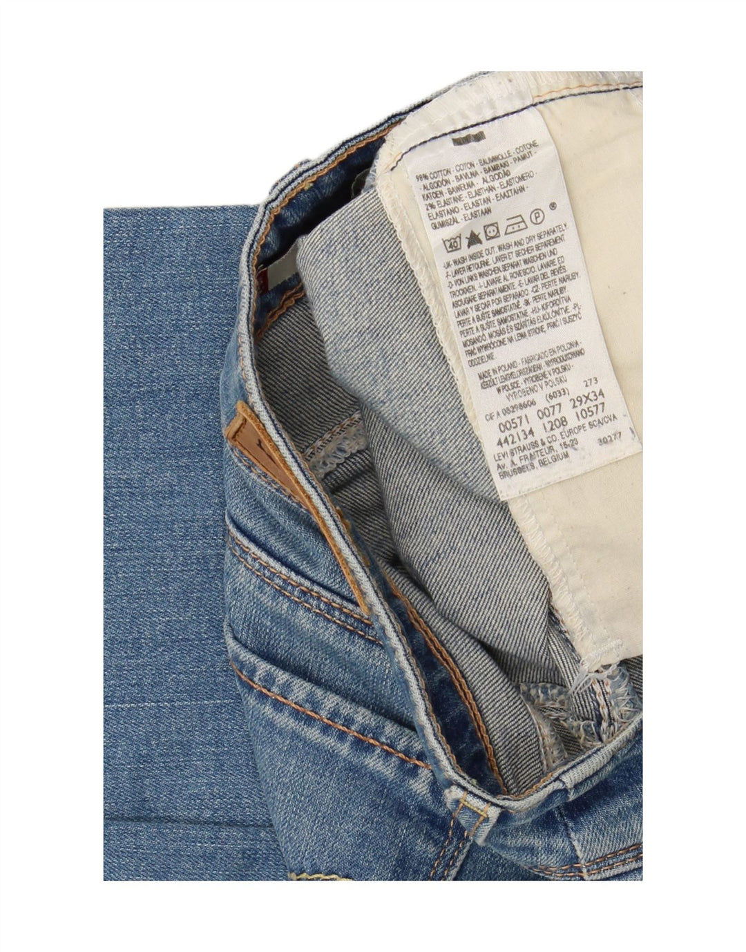 LEVI'S Womens 571 Slim Jeans W29 L31 Blue Cotton