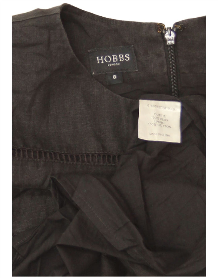 Hobbs Damen ärmelloses Basic-Kleid, Größe S, Schwarz, Leinen