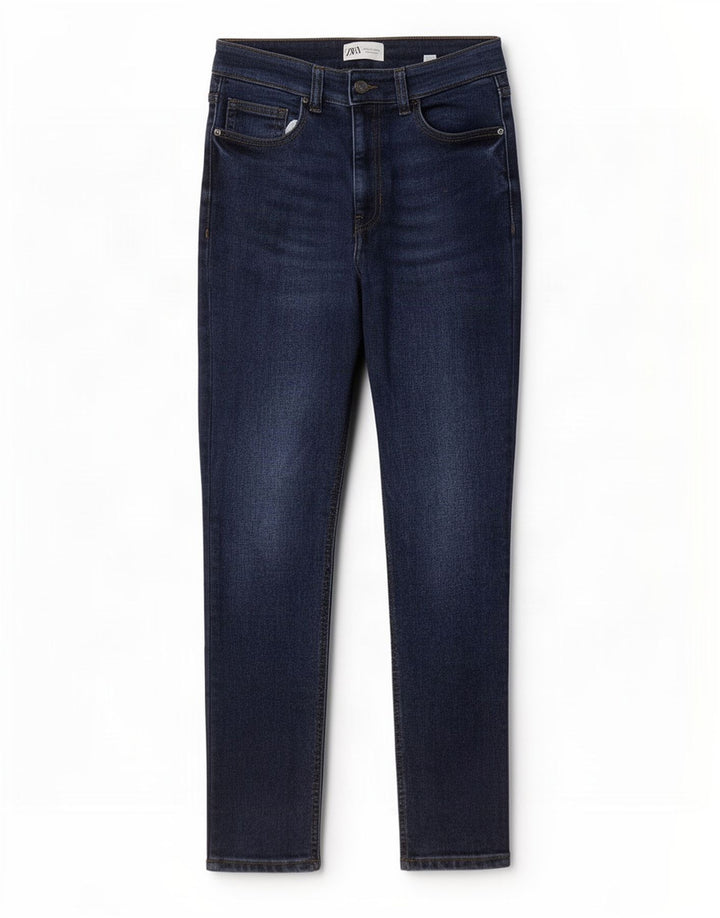 Zara Damen Slim Jeans Medium W28 L27 Blaue Baumwolle