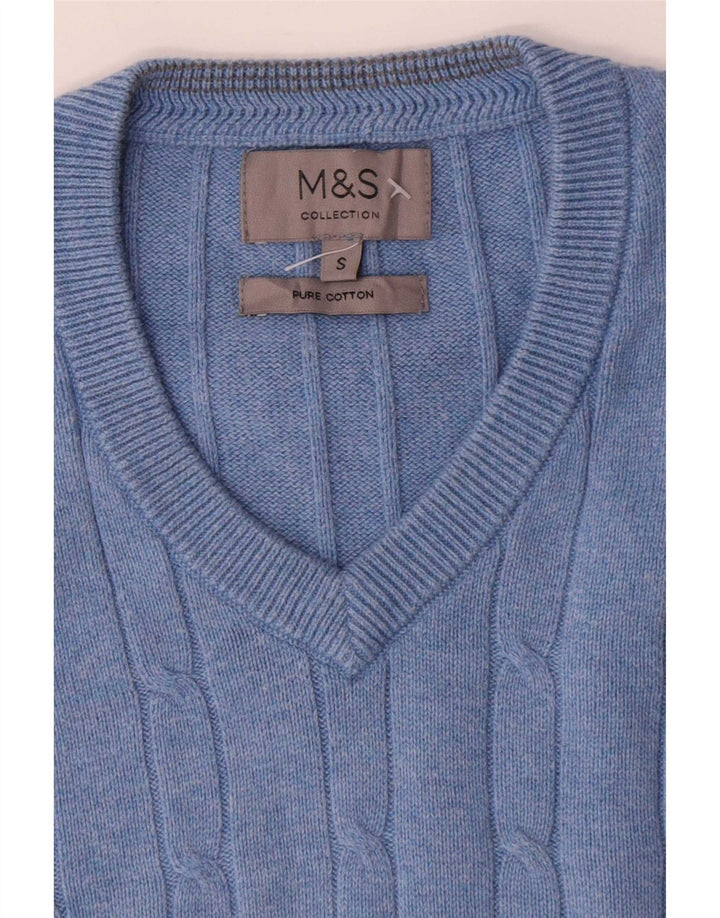 Marks & Spencer Herren-Weste, Tanktop, Größe S, Blau, Baumwolle